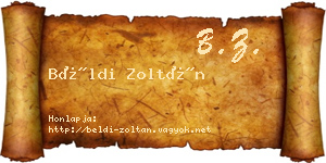 Béldi Zoltán névjegykártya